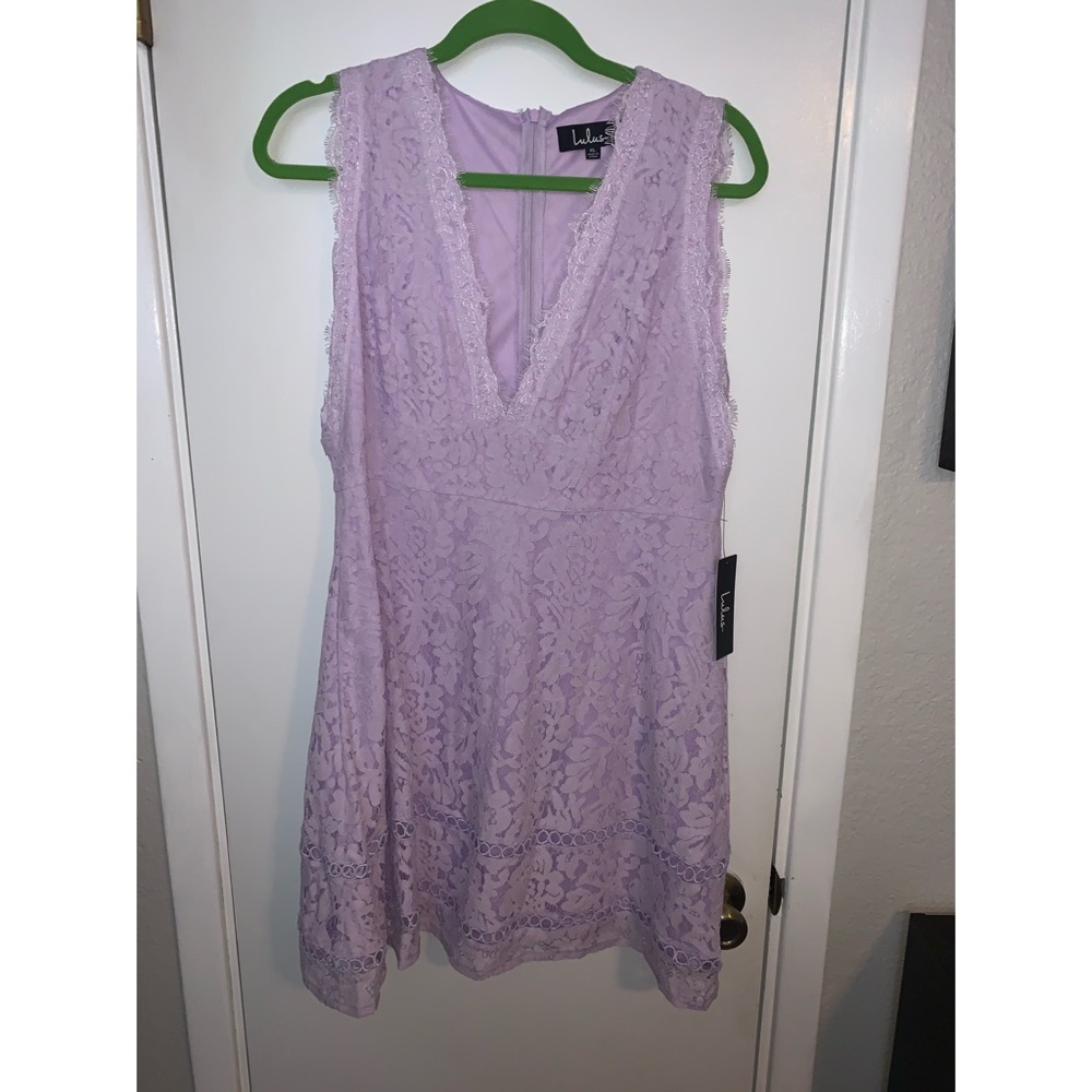 Lulus VNeck Purple Skater Dress